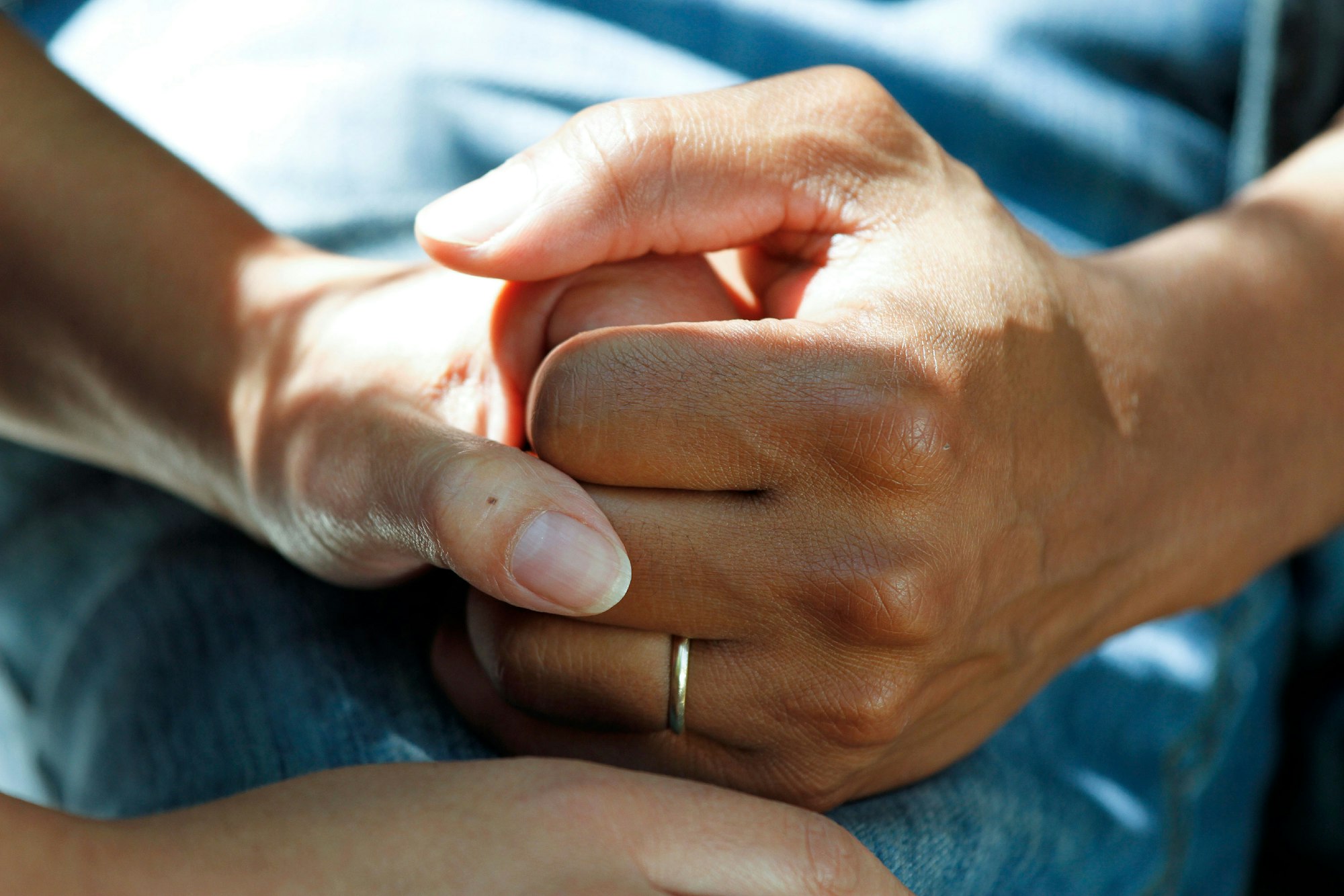 A caring hand held in reassurance